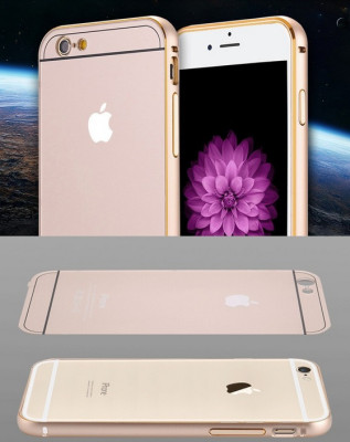 Твърди гърбове Твърди гърбове за Apple Iphone Луксозен алуминиев бъмпър с твърд гръб оригинален за Apple Iphone 5 / Apple iPhone 5s / Apple iPhone SE златист